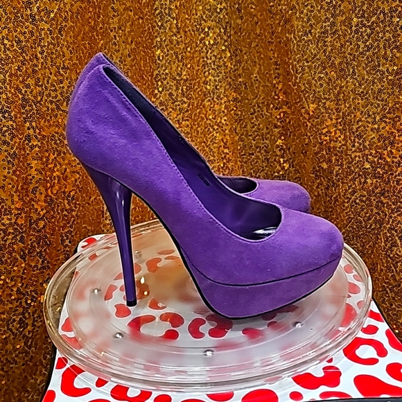 E New Charlotte Russe Purple Heels Size 9 - Picture 5 of 9